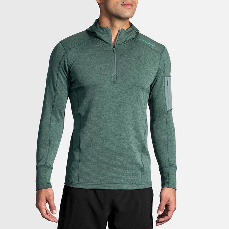 Brooks Notch Thermal Israel - Men's Running Jackets - Green (45183-KADL)